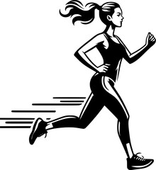 Vector Illustration of a Girl jogging