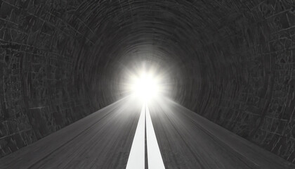 Light at the end of dark tunnel - obrazy, fototapety, plakaty