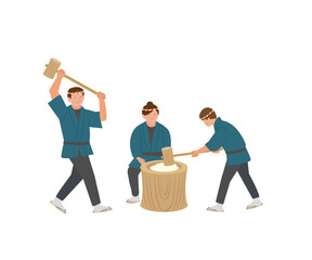 日本のお正月　餅つき大会