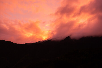 sunset in the mountains