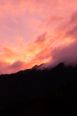 sunset in the mountains