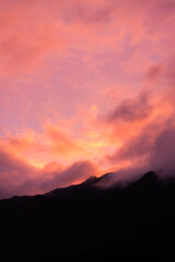 sunset in the mountains