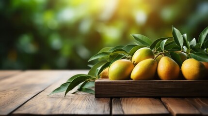 Yellow lemons on a wooden table