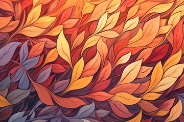 Fluid Motion of Swirling Autumn Leaves: Abstract Background Design, generative AI