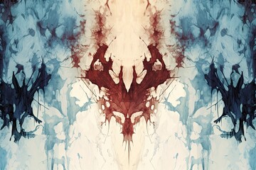 Inkblot Inspired Abstract Background Design for Rorschach Test Aesthetics, generative AI