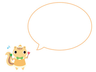 クリスマスコンサートのリス　吹き出し付