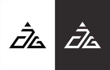 triangular monogram logo that forms the letters 