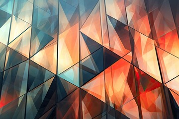 Abstract Geometric Background: Capturing the Sharp Angles and Clean Lines of a Skyscraper, generative AI