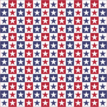 Seamless pattern with stars in blue red white.Concept of America USA military veterans.Vector illustration.