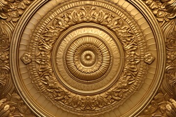 Obraz premium Abstract Golden Background: Ornate Glamour of a Royal Court - Stunning Digital Image, generative AI