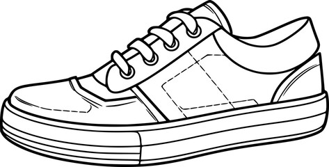 outline of shoes for coloring page