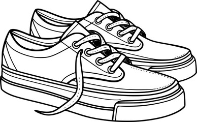 outline of shoes for coloring page