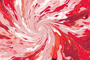 Captivating Peppermint Swirl: Abstract Red and White Background, generative AI