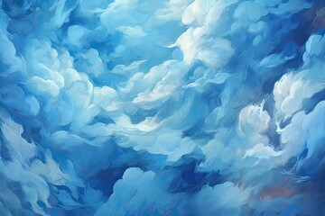 Abstract Sky Blue Background: A Palette of Soft Hues and Billowing Cloud Shapes, generative AI