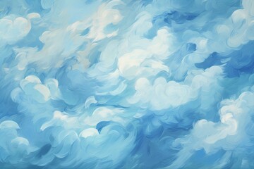 Abstract Sky Blue Background: Palette of Soft Hues and Billowing Cloud Shapes, generative AI - obrazy, fototapety, plakaty