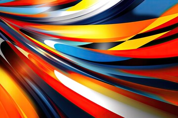 Abstract Tricolor Background: Dynamic Representation of a Thrilling Car Race, generative AI - obrazy, fototapety, plakaty