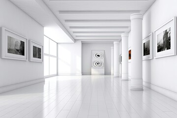 Abstract White Background: Simplicity and Elegance of a Modern Art Gallery in Digital Image, generative AI