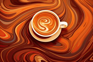Brown Abstract Background: Embracing the Warmth and Richness of a Freshly Brewed Cup of Coffee, generative AI