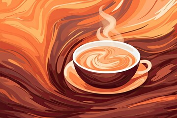 Brown Abstract Background: Warm and Comforting Cocoa-Inspired Visual, generative AI