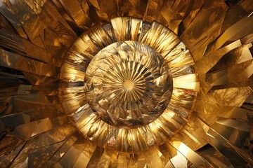 Golden Radiance: Opulent Gleams of a Treasure Trove - Abstract Gold Background, generative AI