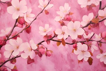Pink Abstract Background: Capturing the Soft Tenderness of a Blooming Cherry Blossom, generative AI