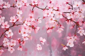 Cherry Blossom Bloom: Pink Abstract Background Reflecting Gentle Allure, generative AI