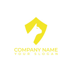 Home pets Logo dog cat and shield design vector template. 