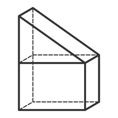 Vector illustration of cuboid and triangular prism 3D geometric shapes in dark color and transparent background(png).
