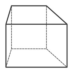 Vector illustration of any trapezoidal prism 3D geometric shapes in dark color and transparent background(png).