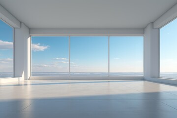 Fototapeta premium A empty, perspective view, a living room, modern, minimalist. Generative AI.