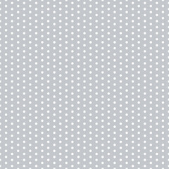 Polka dot seamless pattern. White dots on grey repeated background. Swatch template for textile, fabric, plaid, tablecloths, clothes. Vector wallpaper