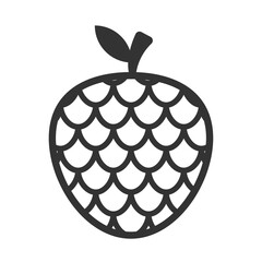 Vector illustration of Sugar apple icon in dark color and transparent background(PNG).