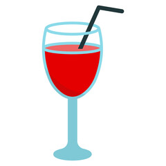 Vector illustration of glass drink icon sign and symbol. colored icons for website design .Simple design on transparent background (PNG).