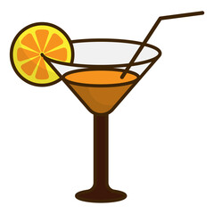 Vector illustration of Orange juice icon sign and symbol. colored icons for website design .Simple design on transparent background (PNG).