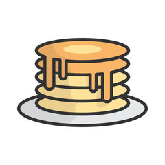 Vector illustration of pancakes  icon sign and symbol. colored icons for website design .Simple design on transparent background (PNG).