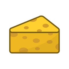 Vector illustration of cheese icon sign and symbol. colored icons for website design .Simple design on transparent background (PNG).