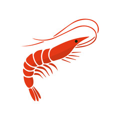 Vector illustration of shrimp icon sign and symbol. colored icons for website design .Simple design on transparent background (PNG).