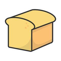 Vector illustration of white bread icon sign and symbol. colored icons for website design .Simple design on transparent background (PNG).