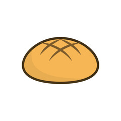 Vector illustration of bread icon sign and symbol. colored icons for website design .Simple design on transparent background (PNG).