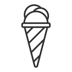 Fototapeta na wymiar Vector illustration of ice cream icon in dark color and transparent background(png).