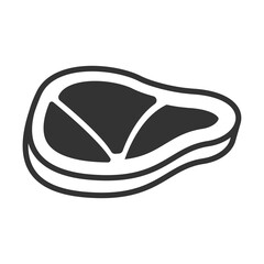 Vector illustration of meat icon in dark color and transparent background(png).
