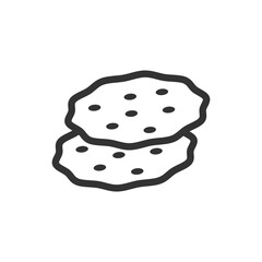 Vector illustration of biscuits icon in dark color and transparent background(png).
