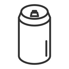 Vector illustration of canned drink icon in dark color and transparent background(png).