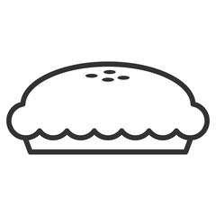 Vector illustration of bake cake icon in dark color and transparent background(png).