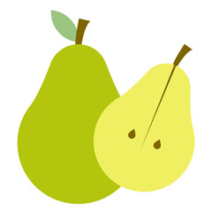 Vector illustration of Pear icon sign and symbol. colored icons for website design .Simple design on transparent background (PNG).