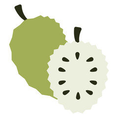 Vector illustration of Soursop icon sign and symbol. colored icons for website design .Simple design on transparent background (PNG).