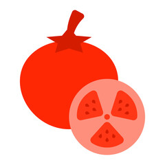 Vector illustration of Tomato icon sign and symbol. colored icons for website design .Simple design on transparent background (PNG).