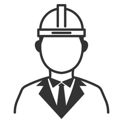 Vector illustration of architect icon in dark color and transparent background(png).