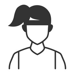 Vector illustration of Female Athlete icon in dark color and transparent background(png).
