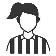 Vector illustration of female referee icon in dark color and transparent background(png).